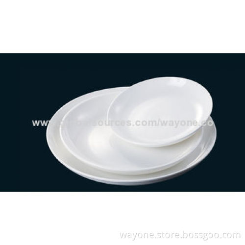 White New Bone China Coupe Plate, with Various Sizes, Hotel Ware, Food Safe,Lead-free,High Whiteness